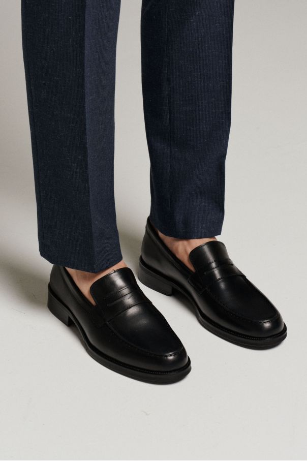 Туфли мужские пенни-лоферы черные (ivy loafer)