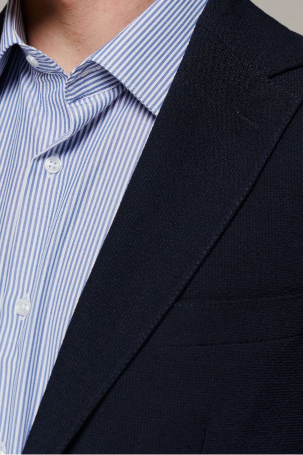 Пиджак мужской синий, ткань гофре