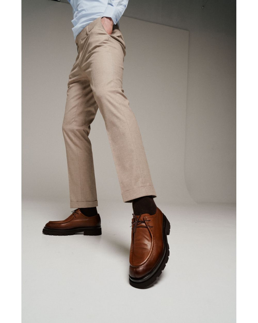 Туфли мужские рыжие, дизайн "тирольские ботинки"