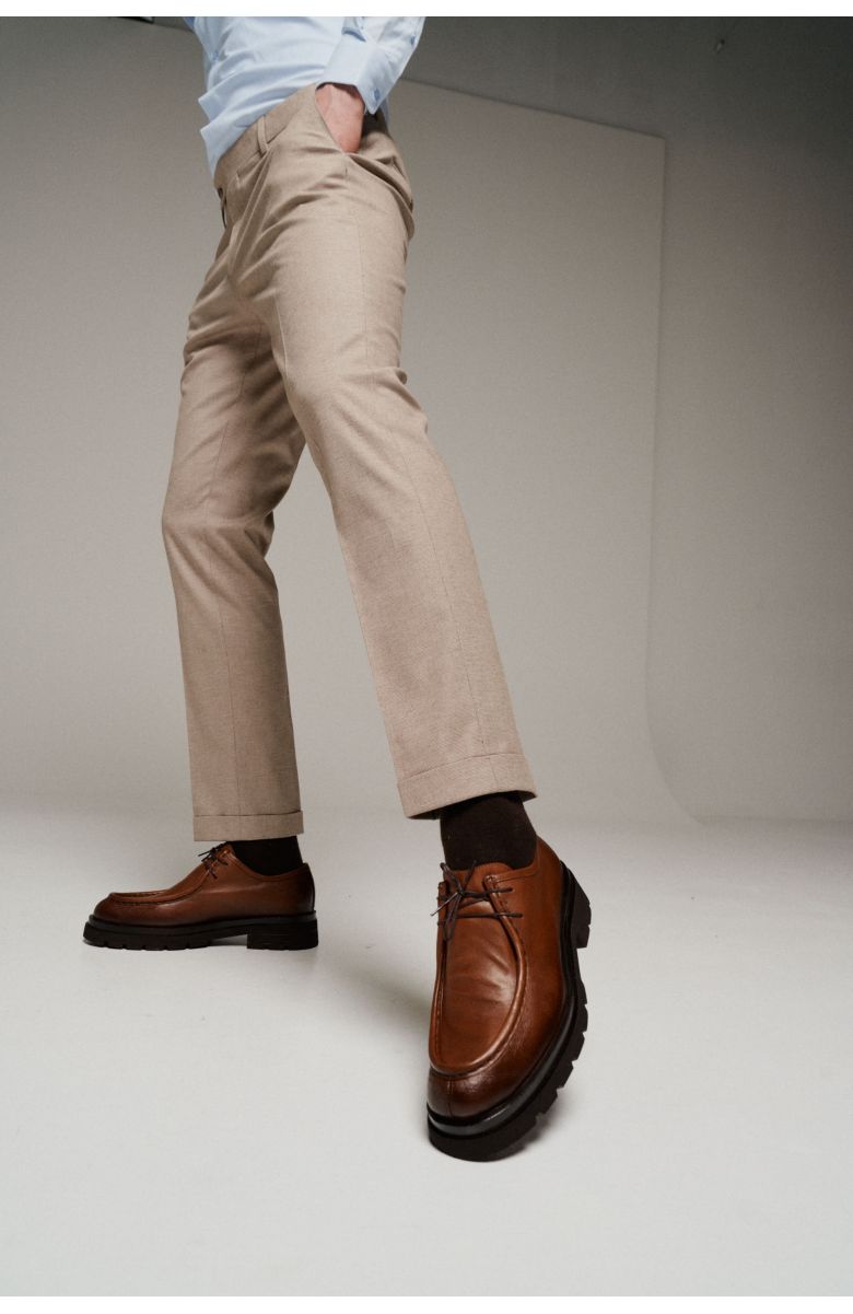 Туфли мужские рыжие, дизайн "тирольские ботинки"