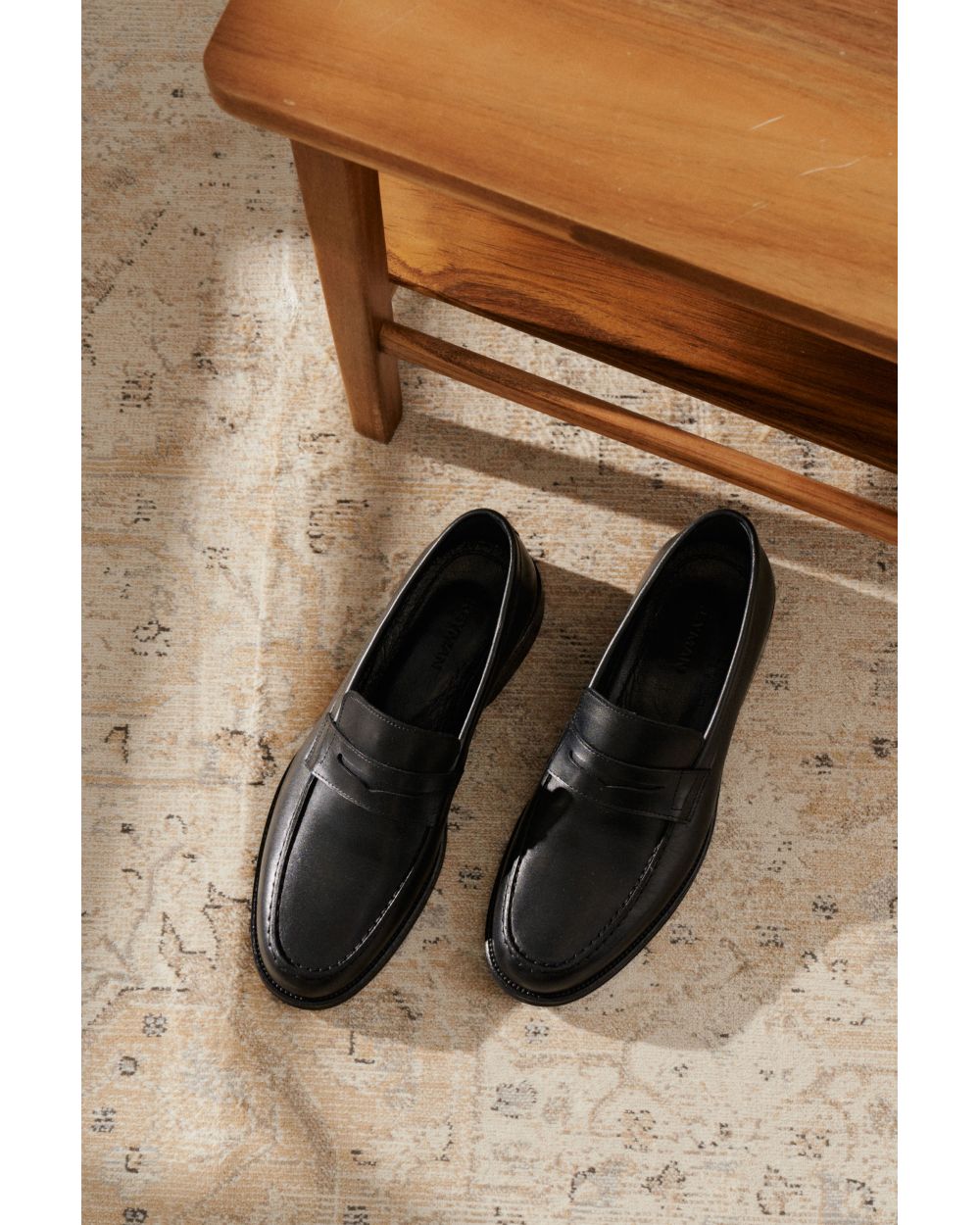 Туфли мужские пенни-лоферы черные (ivy loafer)