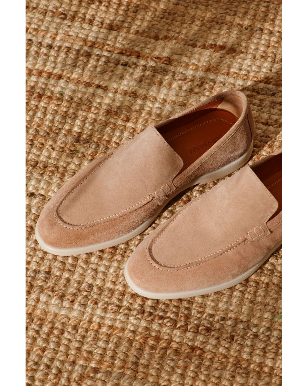 Туфли мужские бежевые замшевые лоферы (summer walk loafers)