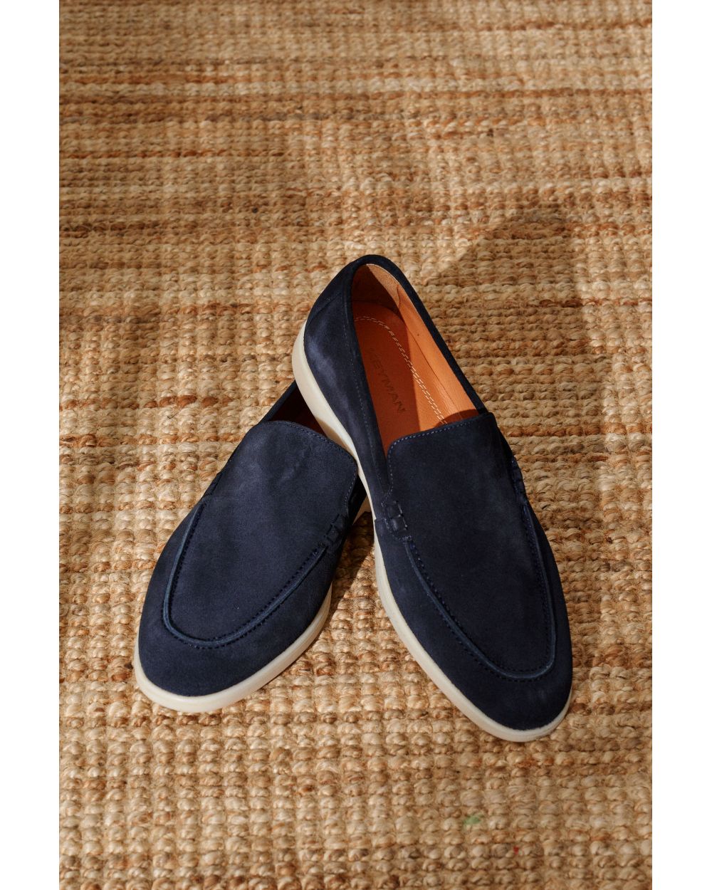 Туфли мужские синие замшевые лоферы (summer walk loafers)