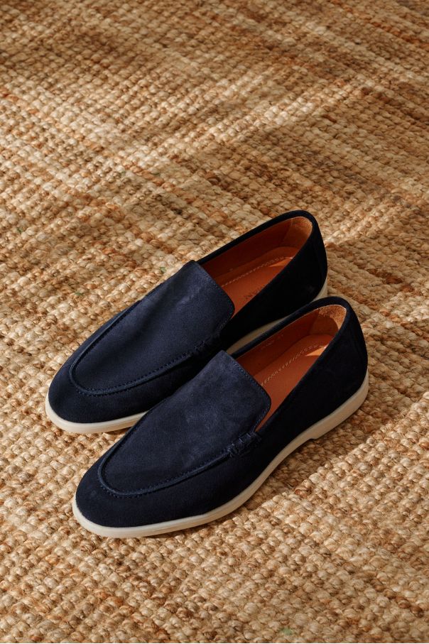 Туфли мужские синие замшевые лоферы (summer walk loafers)