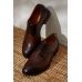 Туфли мужские дерби коричневые с полукруговым швом на мыске (moc toe)