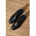 Туфли мужские дерби черные с полукруговым швом на мыске (moc toe)