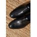 Туфли мужские дерби броги черные, гладкая кожа