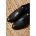 Туфли мужские дерби броги черные, гладкая кожа