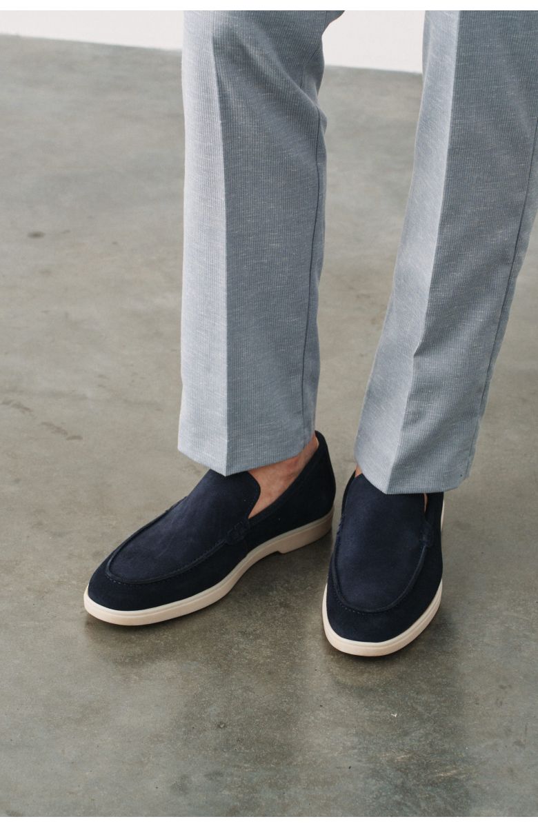 Синие замшевые лоферы, облегченные (summer walk loafers)