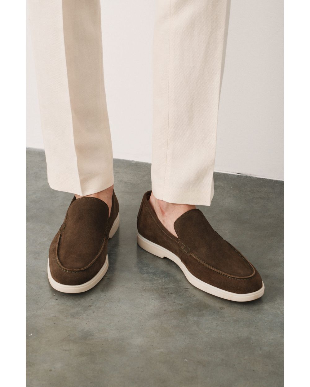 Туфли мужские хаки замшевые лоферы, облегченные (summer walk loafers)