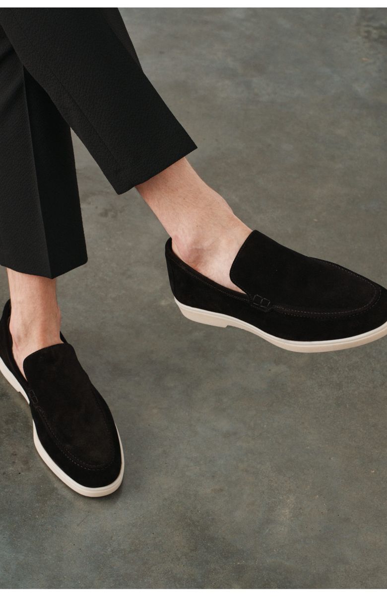 Черные замшевые лоферы, облегченные (summer walk loafers)