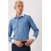 Рубашка мужская синяя в полоску с белыми воротником и манжетами, "contrast collar"