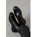 Ботинки мужские дерби броги черные на шнурках и замке, зернистая кожа