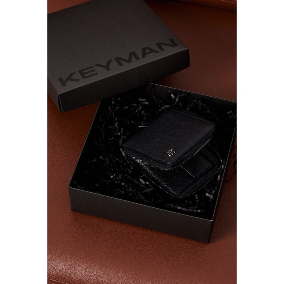 Пример подарочного набора Keyman (фирменная коробочка и кошелек из натуральной кожи)