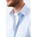 Рубашка мужская голубая в мелкую полоску, классика воротник