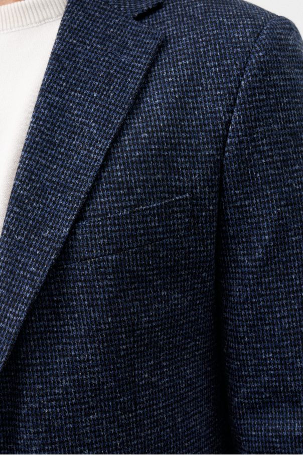 Пиджак мужской темно-синий, в мелкую черно-синюю "гусиную лапку"