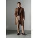 Пальто табачно-коричневое, двубортное