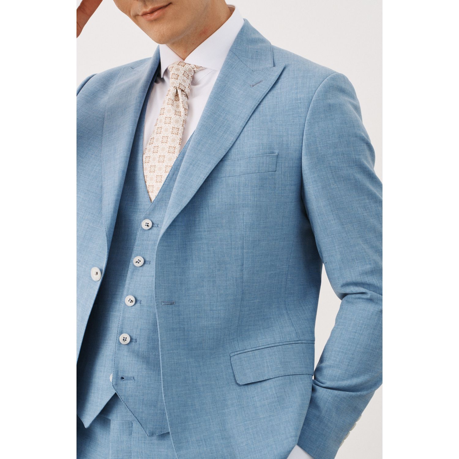 Галстук светло-бежевый в узор