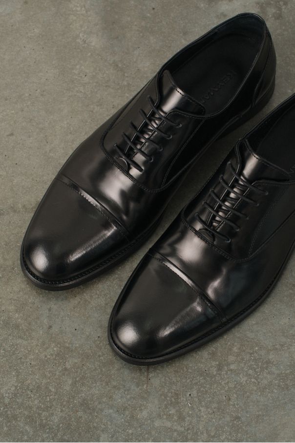 Туфли мужские оксфорды классические черные, глянцевая кожа