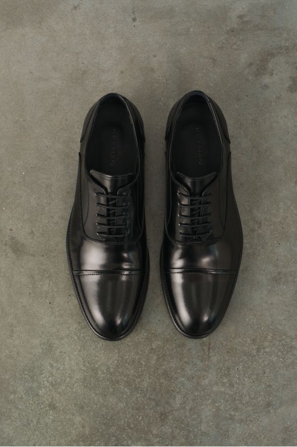 Туфли мужские оксфорды классические черные, глянцевая кожа