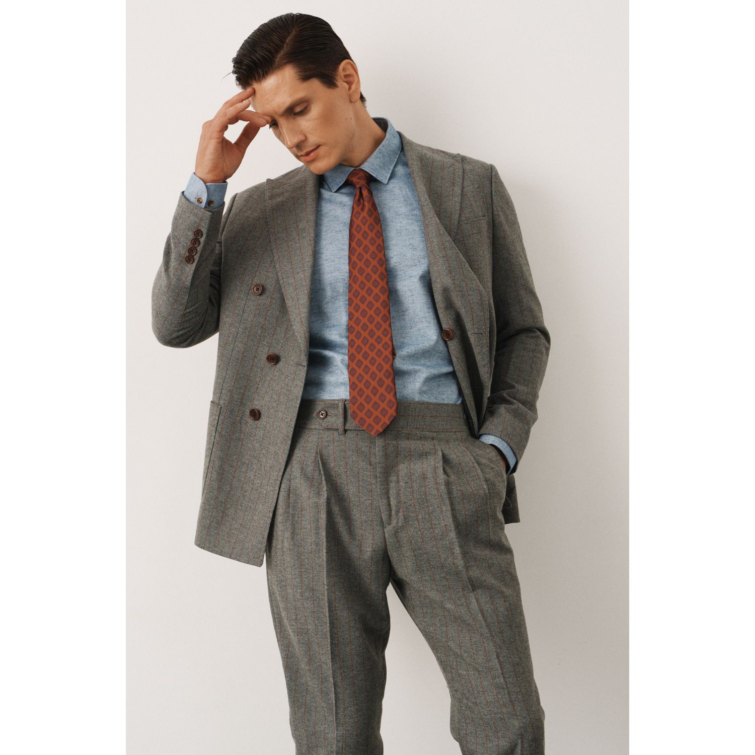 Галстук рыжий в узор