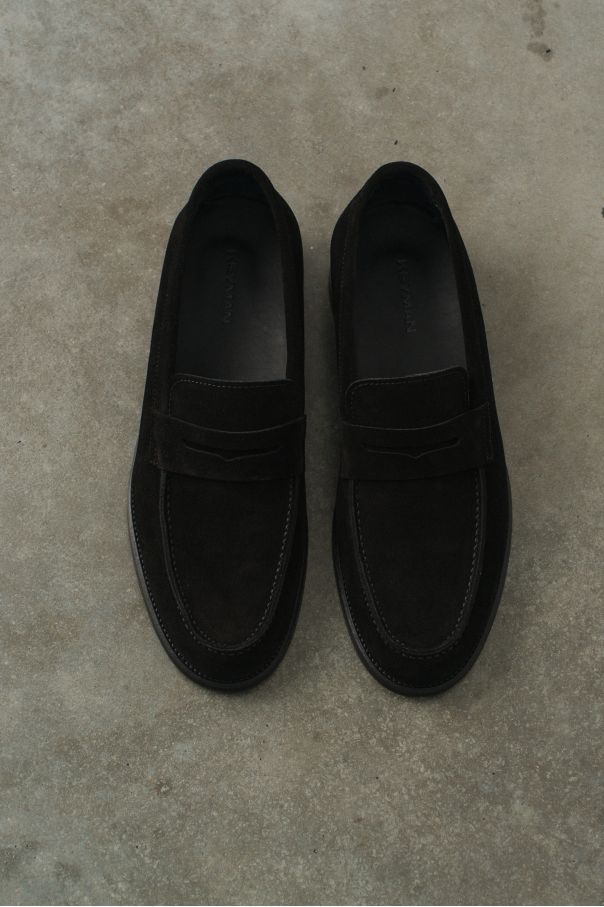 Пенни-лоферы замшевые, черные (ivy loafer)