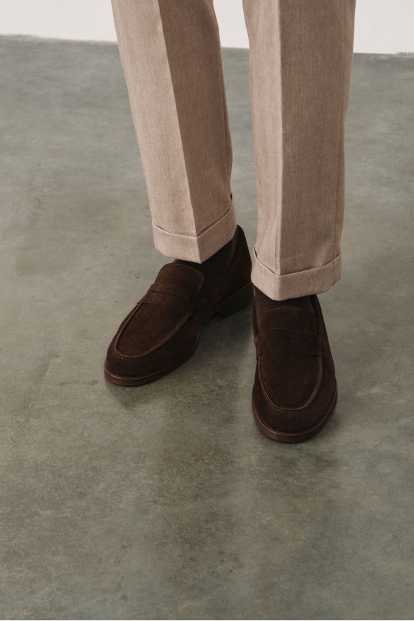 Пенни-лоферы замшевые коричневые (Ivy Loafer)