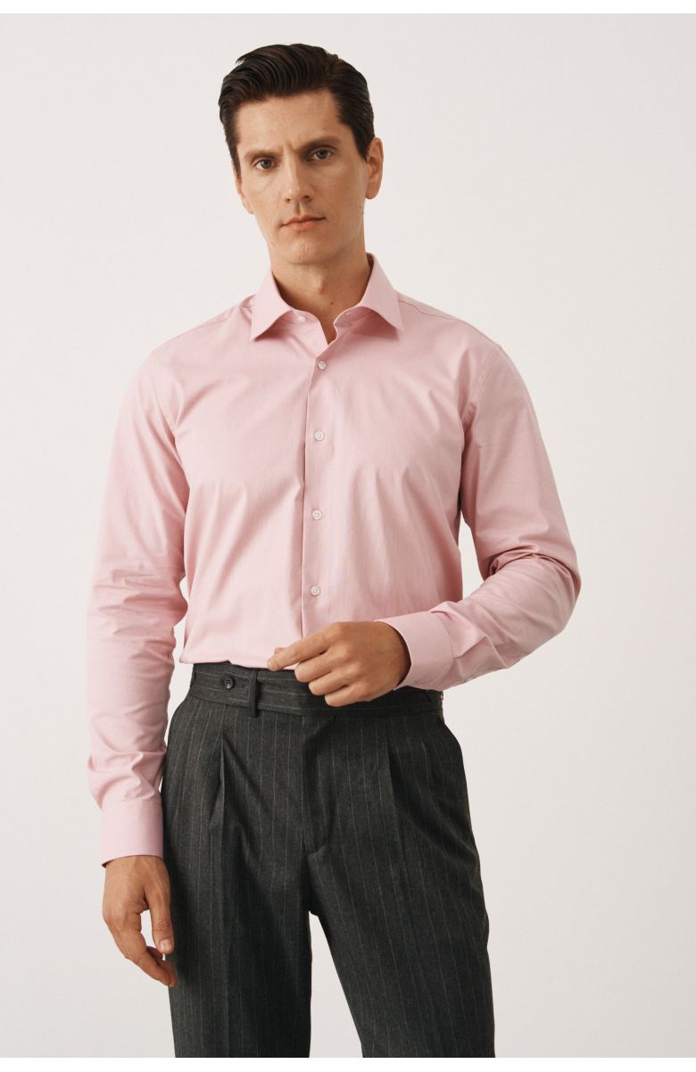 Рубашка розовая, классика воротник (Regular fit)