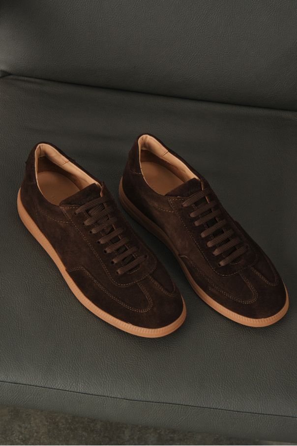 Кеды коричневые замшевые на светло-коричневой подошве