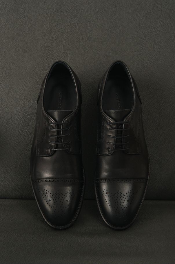 Туфли мужские дерби полуброги черные