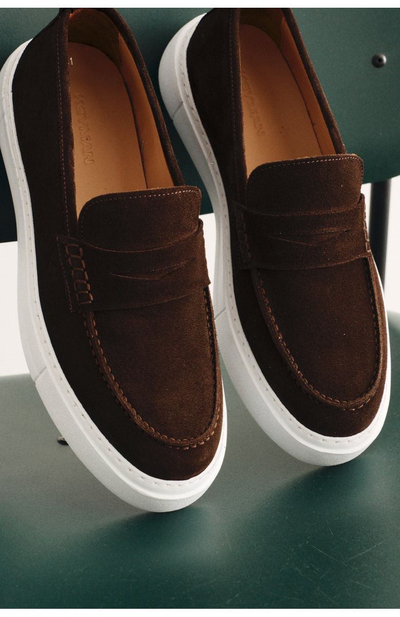 Пенни-лоферы коричневые из замши, слипоны (Slip-On Penny Loafer)