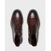 Ботинки мужские дерби коричневые на шнурках и замке, с отрезным мысом