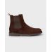 Ботинки челси коричневые, однотонные, замша