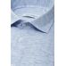 Рубашка мужская синяя фактурная с эластаном, медиум классика воротник