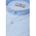 Рубашка мужская светло-голубая в мелкие фактурные квадраты, воротник стойка