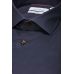Рубашка мужская темно-синяя в коричневый принт круги, классика воротник