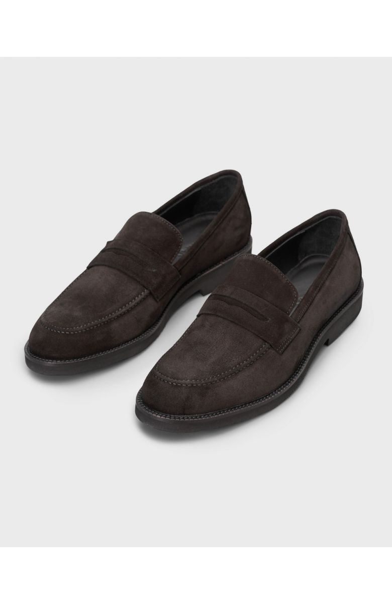 Туфли мужские пенни-лоферы черные замшевые