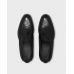 Туфли мужские черные, гладкая кожа, с декоративным плетением внахлест