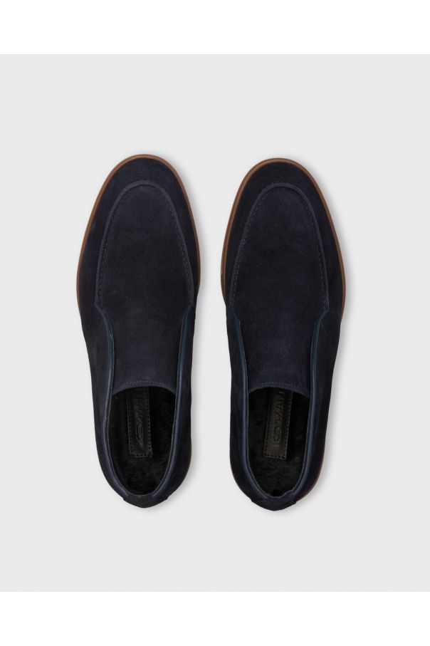 Ботинки мужские темно-синие замшевые, модель "open walk"