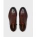 Ботинки мужские дерби коричневые на шнурках и замке, с отрезным мысом и перфорацией