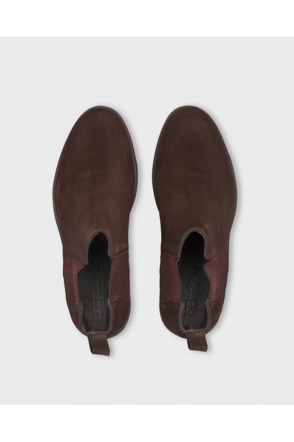 Ботинки мужские челси коричневые, замшевые