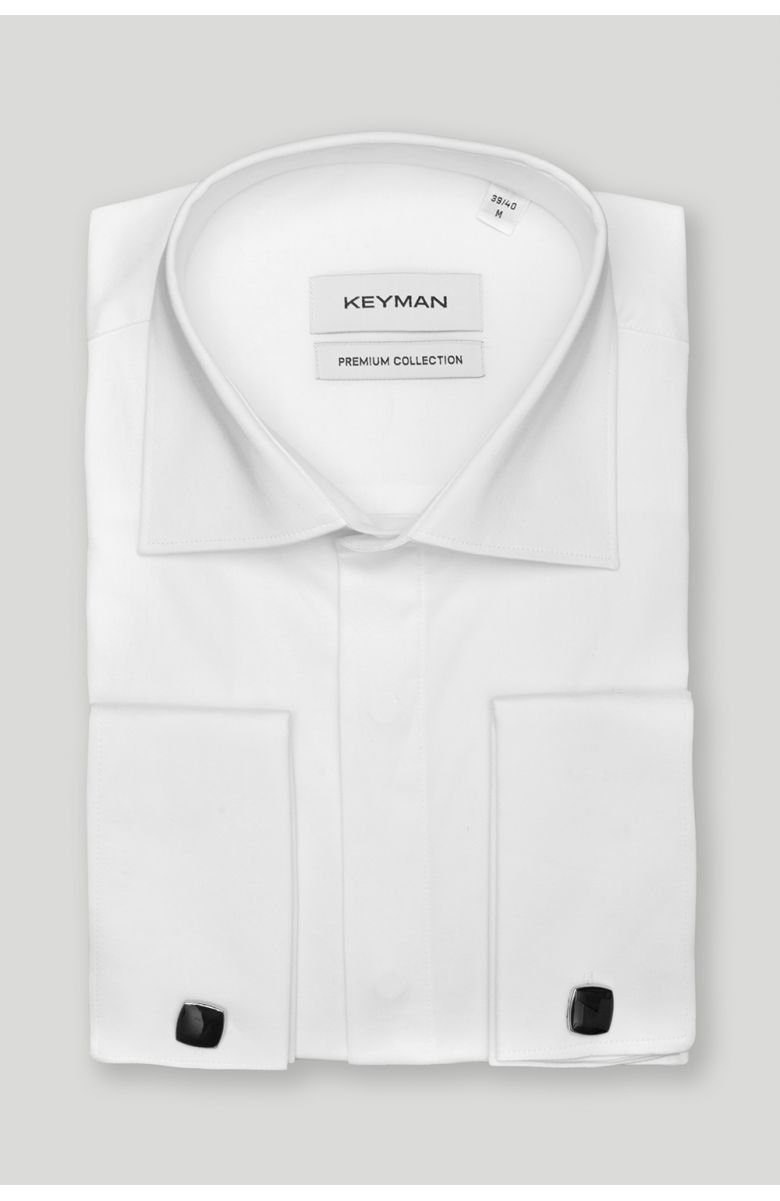 Рубашка мужская белая сатин под запонку