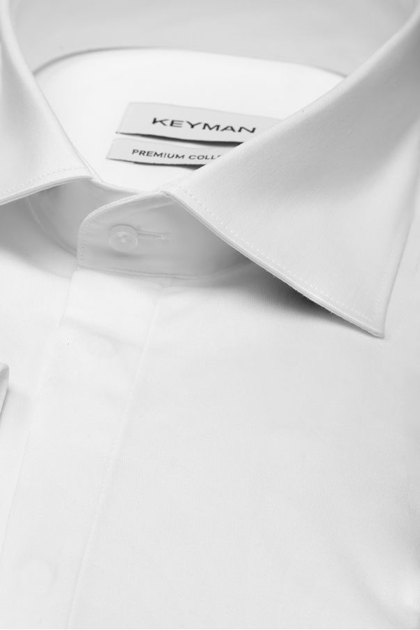 Рубашка мужская белая сатин закрытая планка