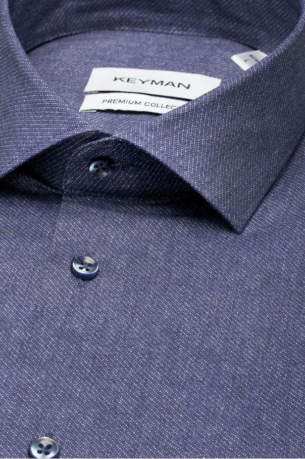 Рубашка (сорочка) мужская синяя, джинсовый принт с эластаном