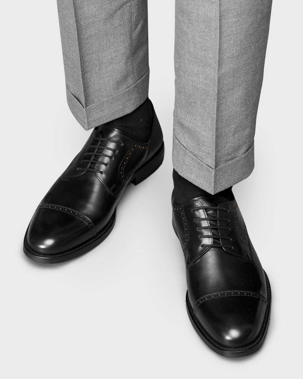 Туфли мужские дерби-броги чёрные