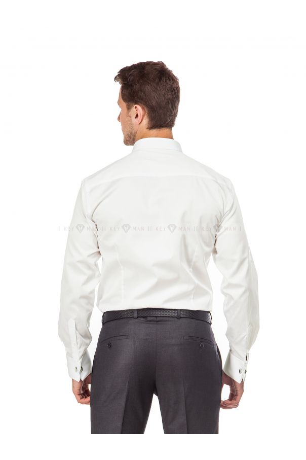 Рубашка мужская айвори сатин под запонку