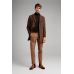 Пальто мужское коричневое меланж, демисезонное, итальянский лацкан
